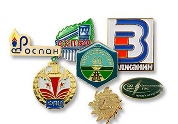 Значки  штамповка с эмалями до 30мм